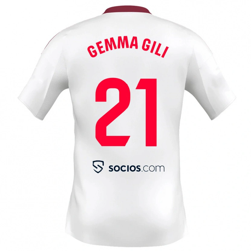 Danxen Kinderen Gemma Gili Giner #21 Wit Rood Thuisshirt Thuistenue 2025/26 T-Shirt
