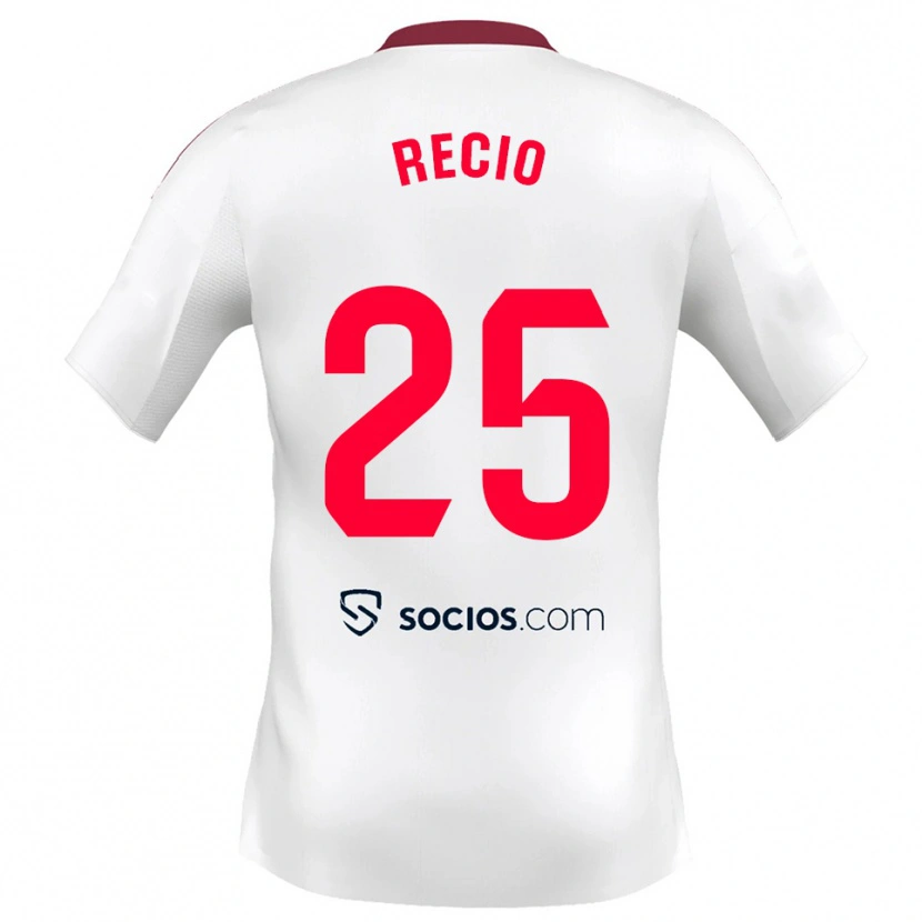 Danxen Kinderen Sergio Recio #25 Wit Rood Thuisshirt Thuistenue 2025/26 T-Shirt
