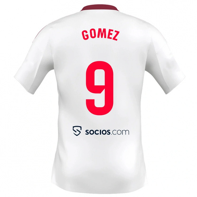 Danxen Kinderen Raúl Gómez #9 Wit Rood Thuisshirt Thuistenue 2025/26 T-Shirt