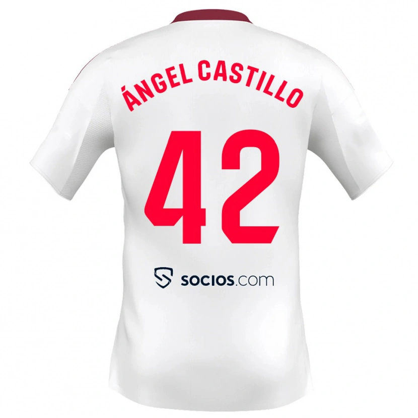 Danxen Kinderen Manuel Ángel Castillo #42 Wit Rood Thuisshirt Thuistenue 2025/26 T-Shirt