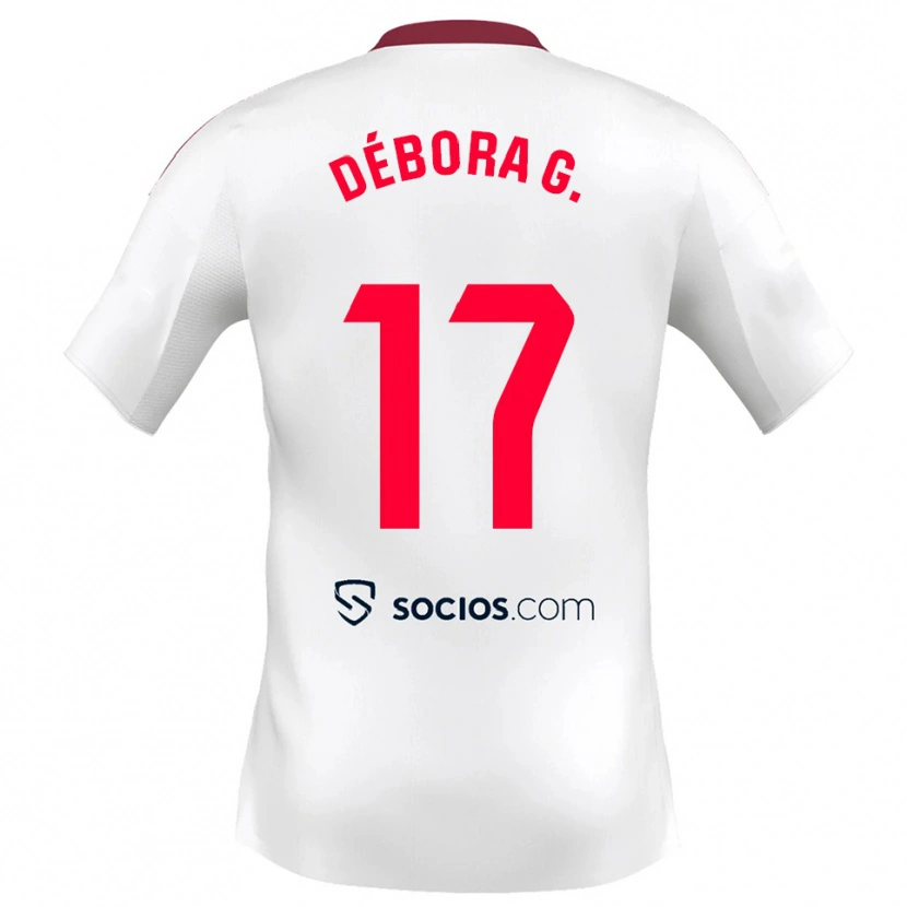 Danxen Kinderen Débora García Mateo #17 Wit Rood Thuisshirt Thuistenue 2025/26 T-Shirt