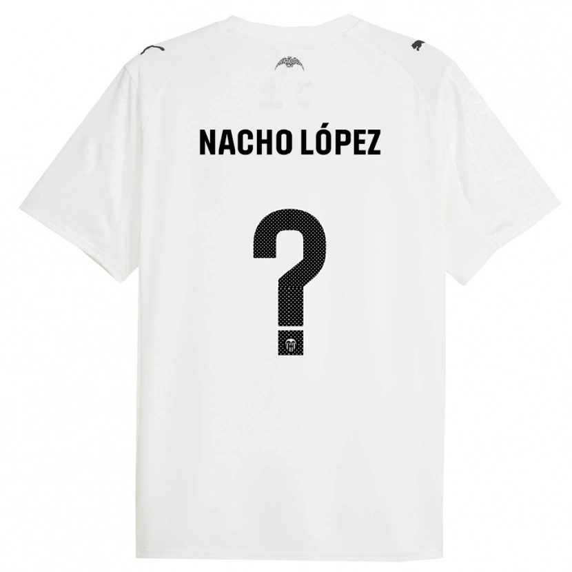 Danxen Kinderen Nacho López #0 Wit Zwart Thuisshirt Thuistenue 2025/26 T-Shirt