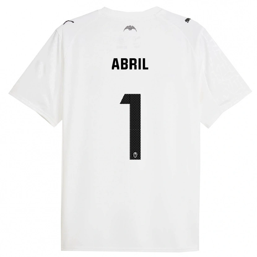 Danxen Kinderen Vicent Abril #1 Wit Zwart Thuisshirt Thuistenue 2025/26 T-Shirt