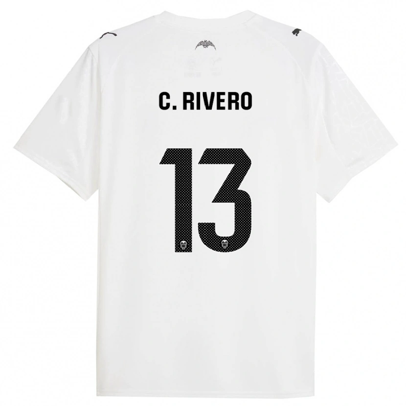 Danxen Kinderen Cristian Rivero #13 Wit Zwart Thuisshirt Thuistenue 2025/26 T-Shirt