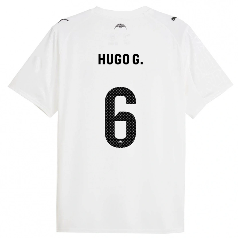 Danxen Kinderen Hugo Guillamón #6 Wit Zwart Thuisshirt Thuistenue 2025/26 T-Shirt