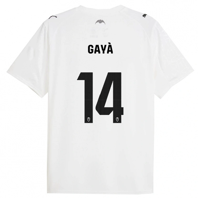 Danxen Kinderen José Gayà #14 Wit Zwart Thuisshirt Thuistenue 2025/26 T-Shirt