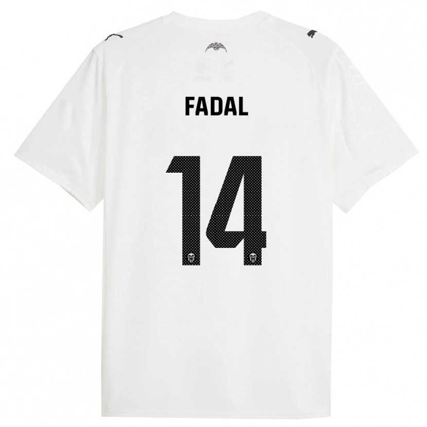 Danxen Kinderen Ali Fadal #14 Wit Zwart Thuisshirt Thuistenue 2025/26 T-Shirt