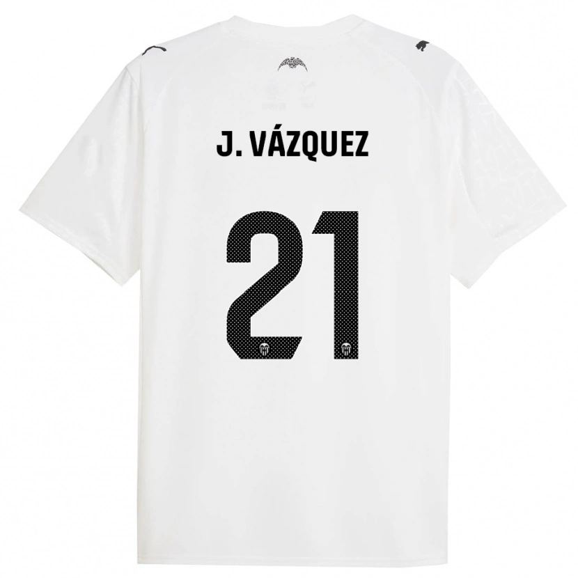 Danxen Kinderen Jesús Vázquez #21 Wit Zwart Thuisshirt Thuistenue 2025/26 T-Shirt