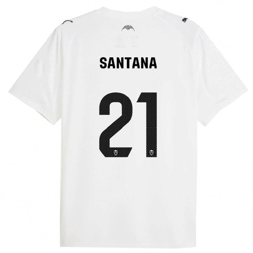 Danxen Kinderen Ismael Santana #21 Wit Zwart Thuisshirt Thuistenue 2025/26 T-Shirt