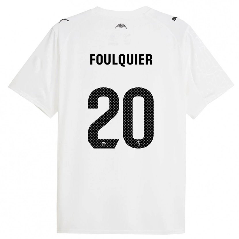 Danxen Kinderen Dimitri Foulquier #20 Wit Zwart Thuisshirt Thuistenue 2025/26 T-Shirt