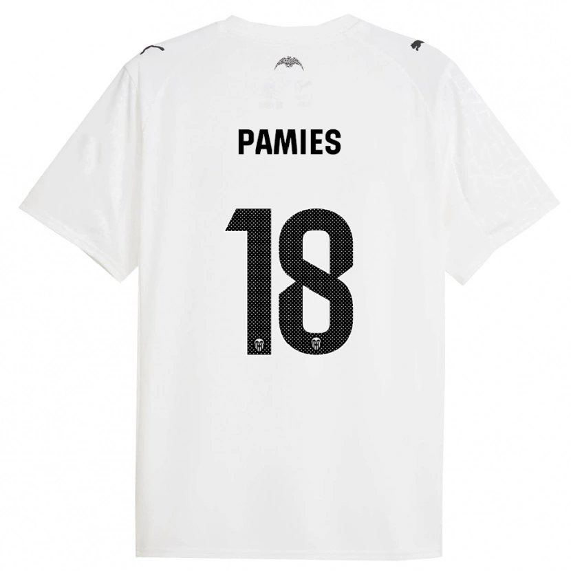 Danxen Kinderen Javi Pamies #18 Wit Zwart Thuisshirt Thuistenue 2025/26 T-Shirt