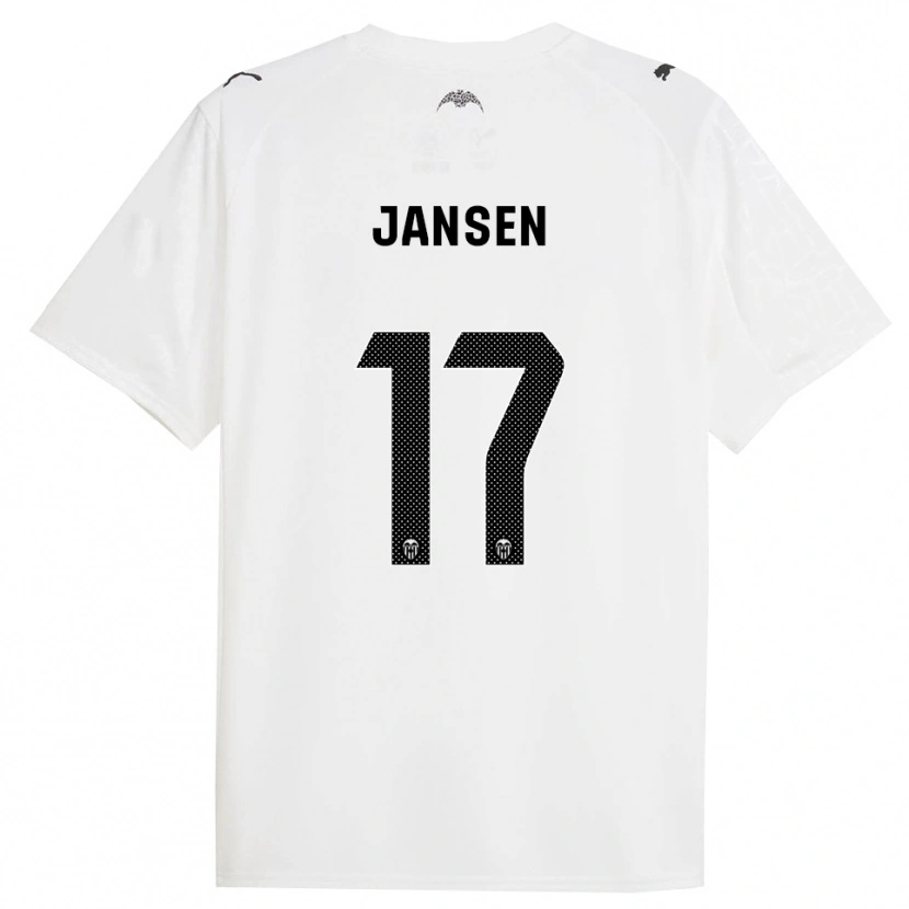Danxen Kinderen Ellen Jansen #17 Wit Zwart Thuisshirt Thuistenue 2025/26 T-Shirt