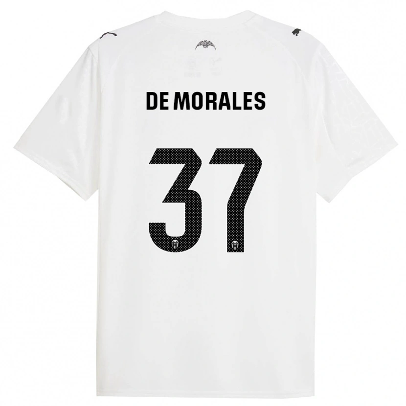 Danxen Kinderen Rubén Muñoz De Morales #37 Wit Zwart Thuisshirt Thuistenue 2025/26 T-Shirt