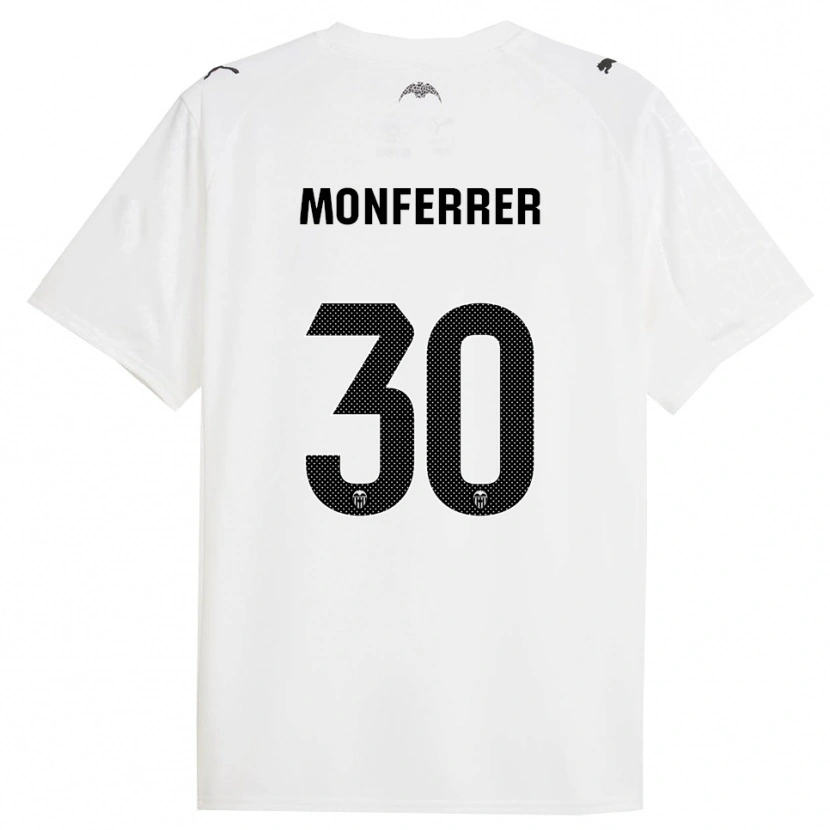 Danxen Kinderen Miguel Monferrer #30 Wit Zwart Thuisshirt Thuistenue 2025/26 T-Shirt