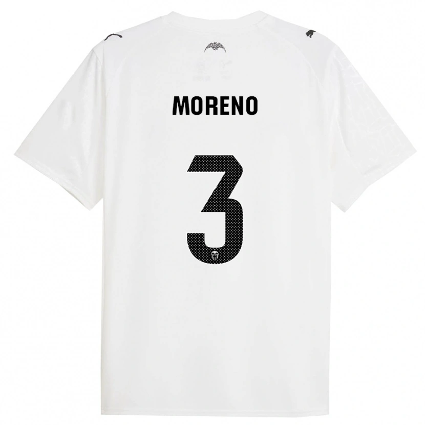 Danxen Kinderen Diego Moreno #3 Wit Zwart Thuisshirt Thuistenue 2025/26 T-Shirt