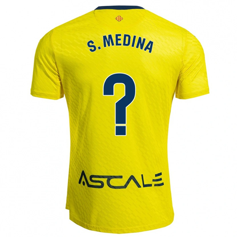 Danxen Kinderen Sara Medina Hidalgo #0 Geel Marineblauw Thuisshirt Thuistenue 2025/26 T-Shirt