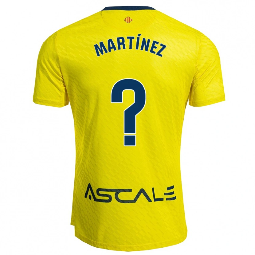 Danxen Kinderen Enric Martínez #0 Geel Marineblauw Thuisshirt Thuistenue 2025/26 T-Shirt