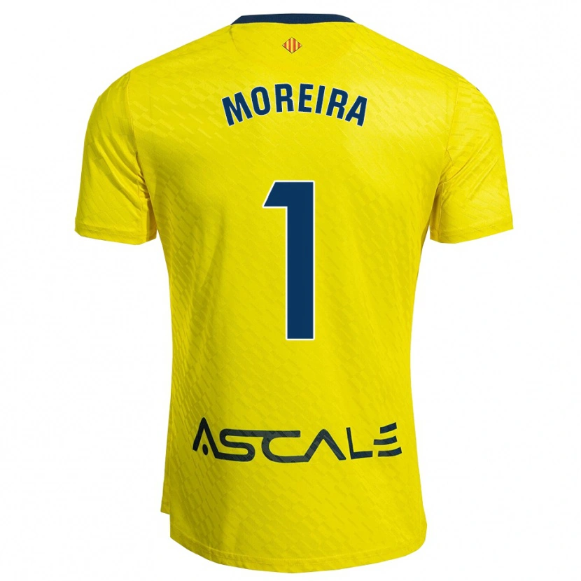 Danxen Kinderen Yago Moreira #1 Geel Marineblauw Thuisshirt Thuistenue 2025/26 T-Shirt
