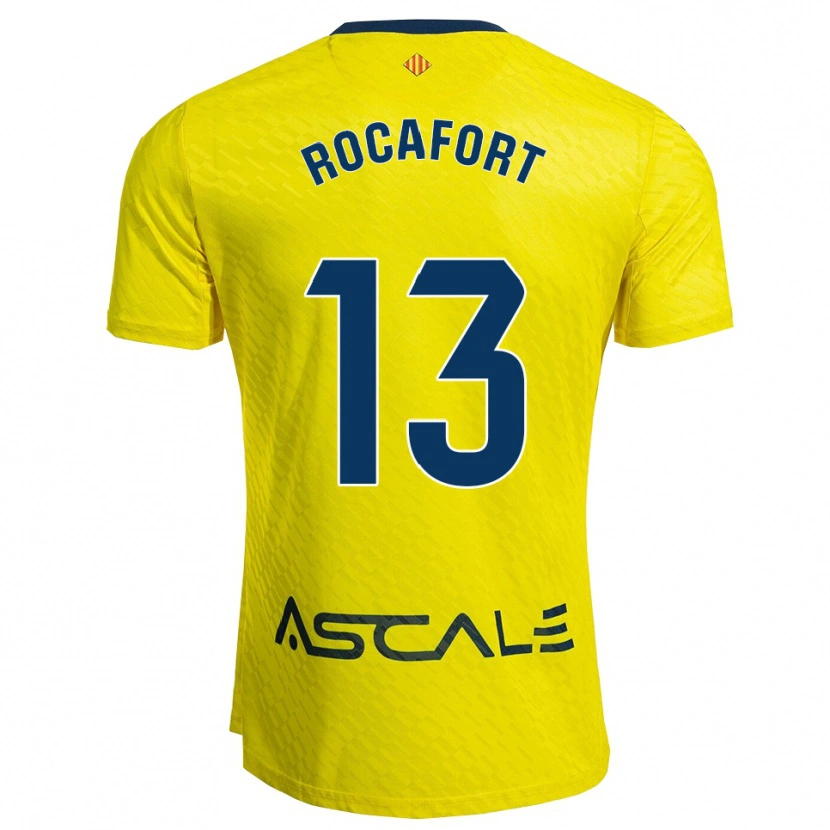 Danxen Kinderen Rodrigo Rocafort #13 Geel Marineblauw Thuisshirt Thuistenue 2025/26 T-Shirt