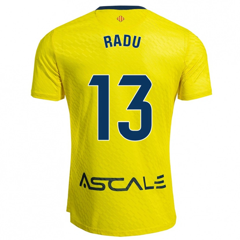 Danxen Kinderen Sasha Radu #13 Geel Marineblauw Thuisshirt Thuistenue 2025/26 T-Shirt