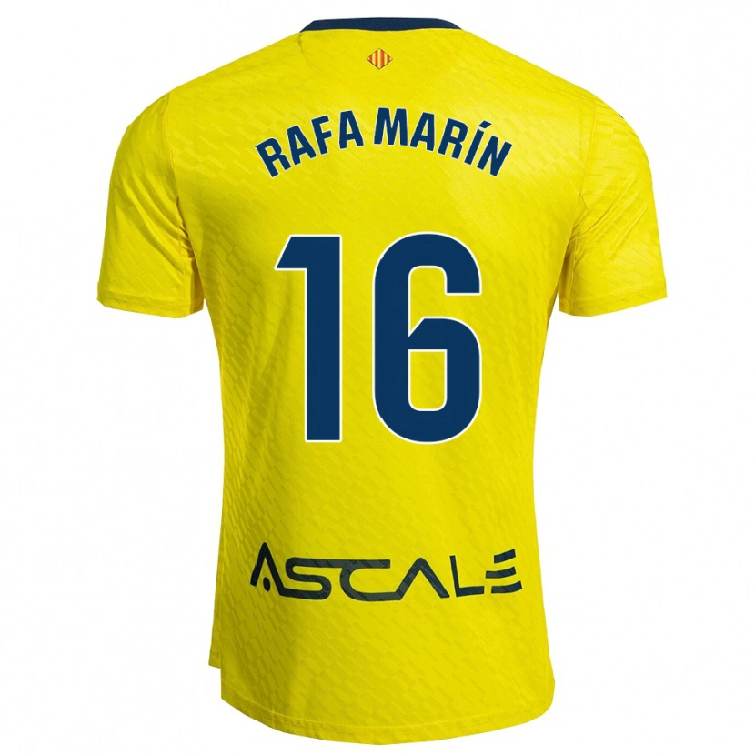 Danxen Kinderen Rafa Marín #16 Geel Marineblauw Thuisshirt Thuistenue 2025/26 T-Shirt