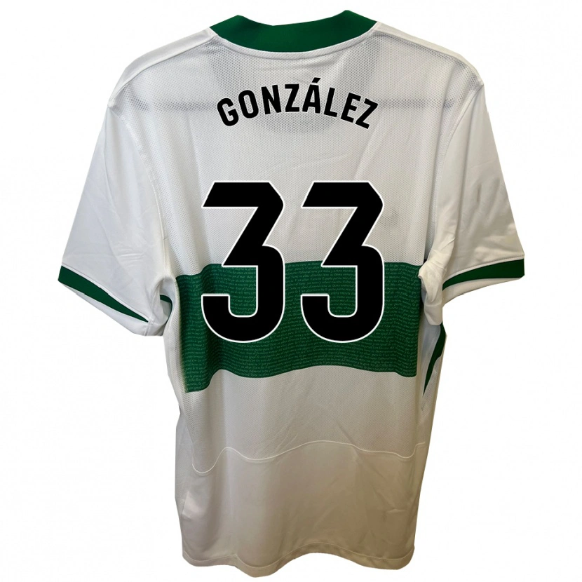 Danxen Kinderen Nico González #33 Wit Groen Thuisshirt Thuistenue 2025/26 T-Shirt