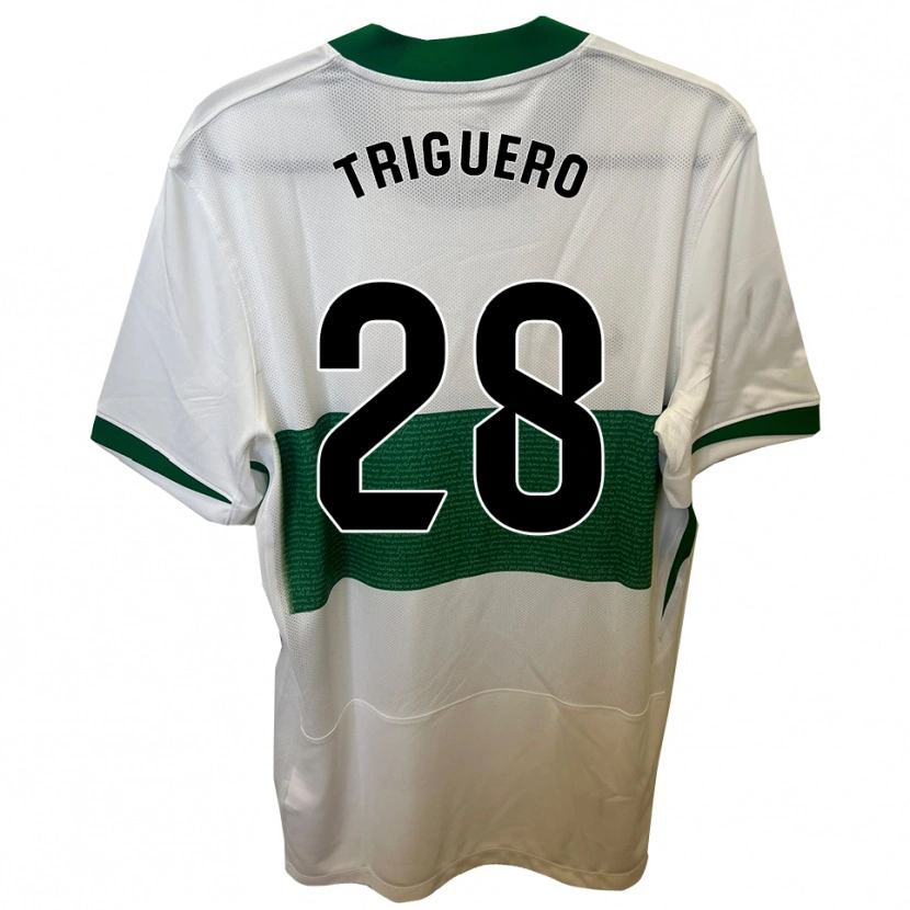 Danxen Kinderen Dani Triguero #28 Wit Groen Thuisshirt Thuistenue 2025/26 T-Shirt