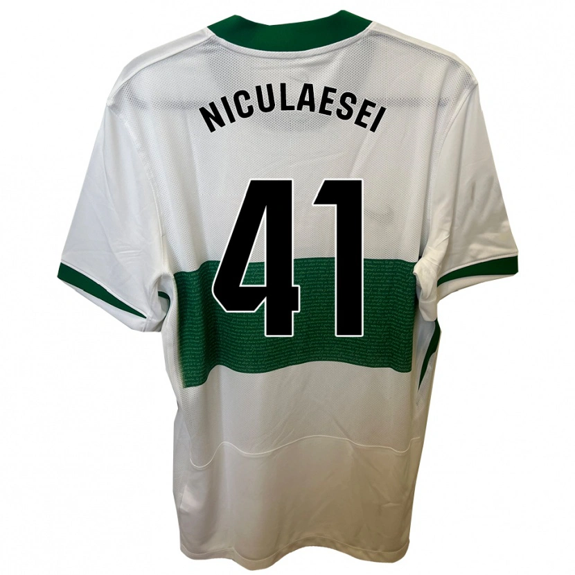 Danxen Kinderen Albert Niculăesei #41 Wit Groen Thuisshirt Thuistenue 2025/26 T-Shirt