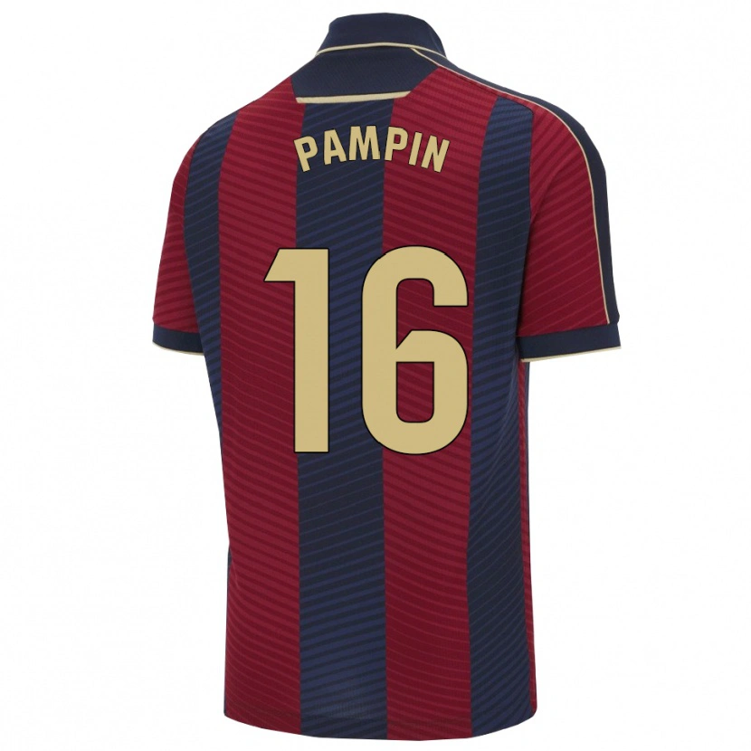 Danxen Kinderen Diego Pampín #16 Rood Marineblauw Thuisshirt Thuistenue 2025/26 T-Shirt