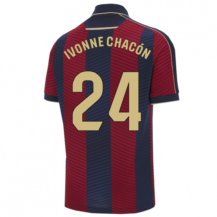 Danxen Kinderen Ivonne Chacón #24 Rood Marineblauw Thuisshirt Thuistenue 2025/26 T-Shirt