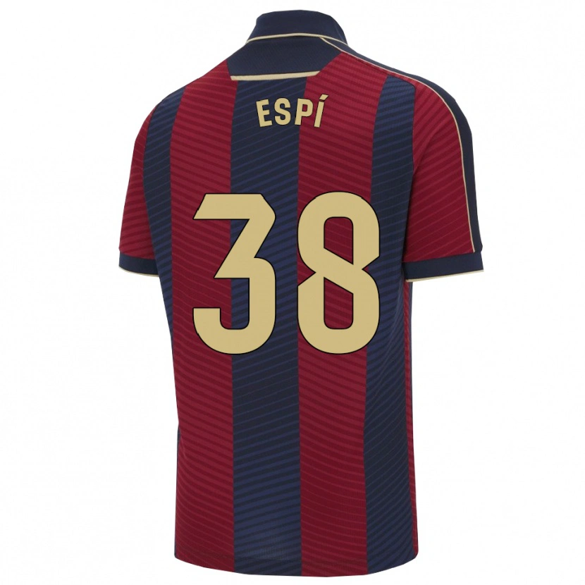 Danxen Kinderen Carlos Espí #38 Rood Marineblauw Thuisshirt Thuistenue 2025/26 T-Shirt