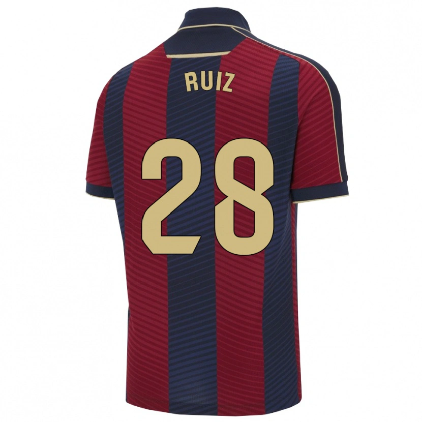 Danxen Kinderen Joan Ruiz #28 Rood Marineblauw Thuisshirt Thuistenue 2025/26 T-Shirt