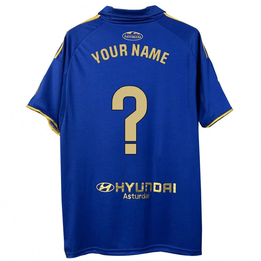 Danxen Kinderen Uw Naam #0 Blauw Goud Thuisshirt Thuistenue 2025/26 T-Shirt