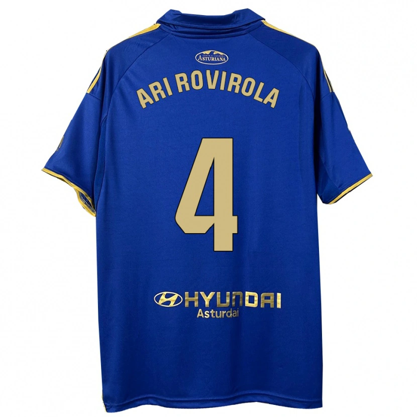Danxen Kinderen Ari Rovirola #4 Blauw Goud Thuisshirt Thuistenue 2025/26 T-Shirt