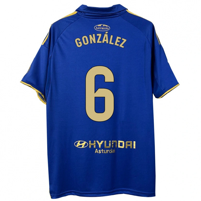 Danxen Kinderen Yayo González #6 Blauw Goud Thuisshirt Thuistenue 2025/26 T-Shirt