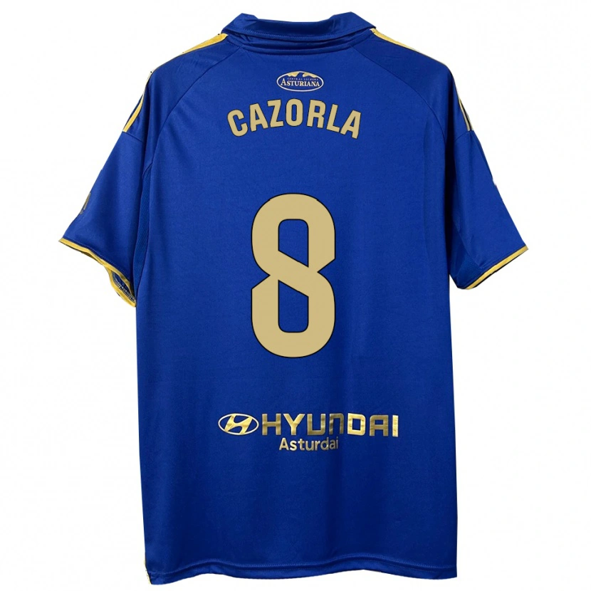 Danxen Kinderen Santi Cazorla #8 Blauw Goud Thuisshirt Thuistenue 2025/26 T-Shirt