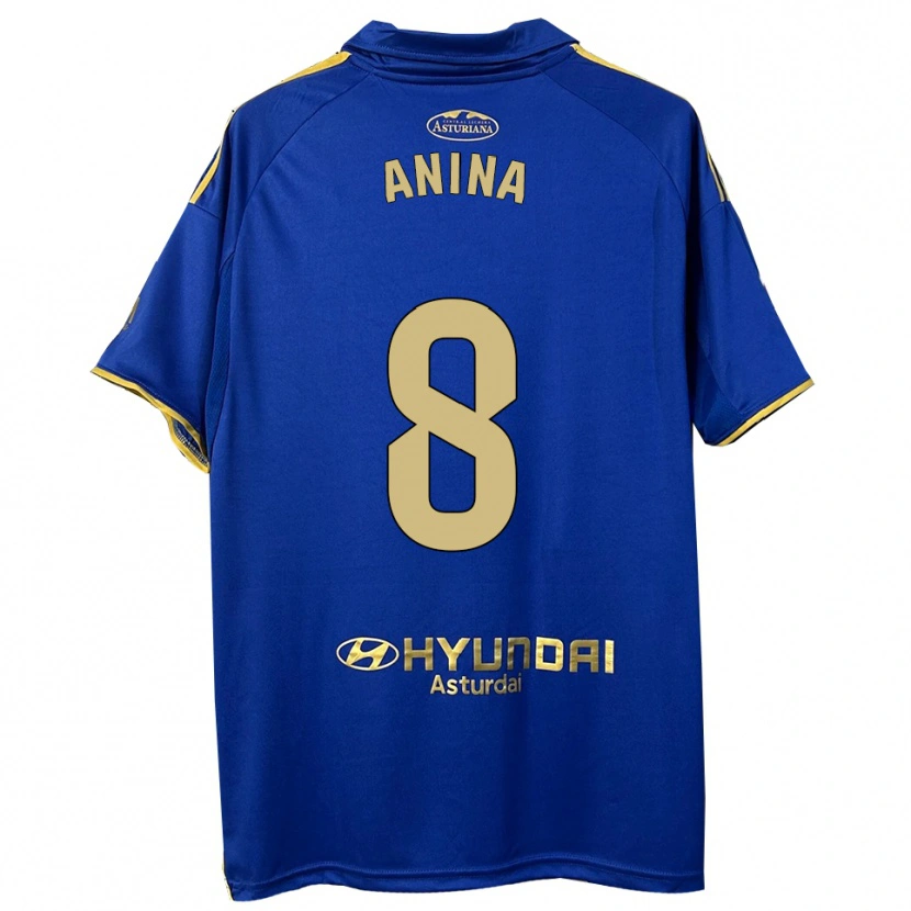 Danxen Kinderen Ana Menéndez García #8 Blauw Goud Thuisshirt Thuistenue 2025/26 T-Shirt
