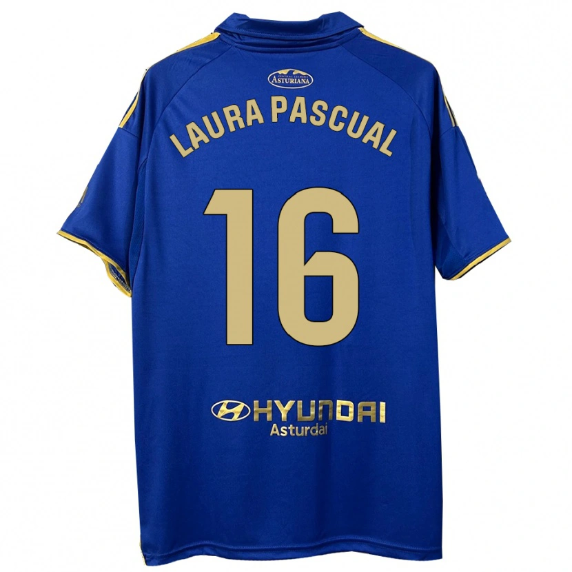 Danxen Kinderen Laura Pascual #16 Blauw Goud Thuisshirt Thuistenue 2025/26 T-Shirt