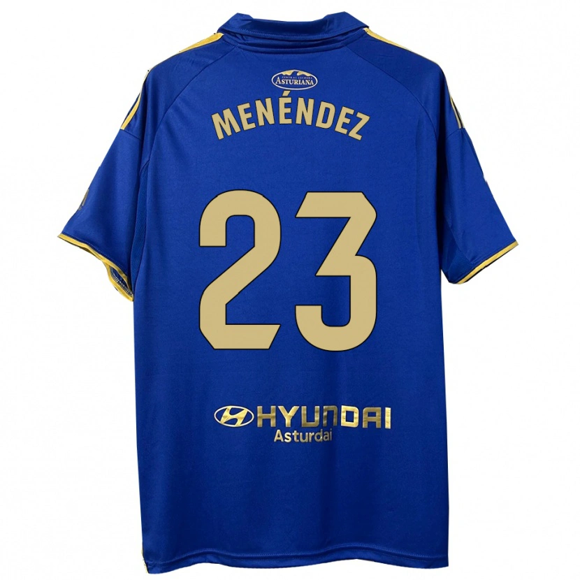 Danxen Kinderen Diego Menéndez #23 Blauw Goud Thuisshirt Thuistenue 2025/26 T-Shirt