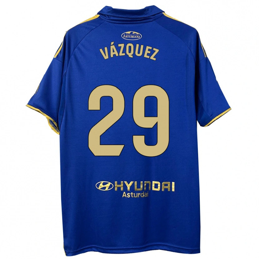 Danxen Kinderen Jaime Vázquez #29 Blauw Goud Thuisshirt Thuistenue 2025/26 T-Shirt