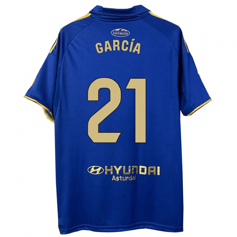 Danxen Kinderen Pelayo García #21 Blauw Goud Thuisshirt Thuistenue 2025/26 T-Shirt