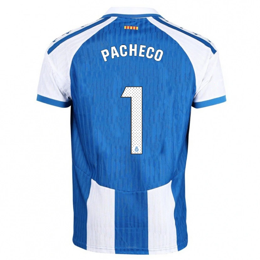 Danxen Kinderen Álvaro Pacheco #1 Blauw Wit Thuisshirt Thuistenue 2025/26 T-Shirt