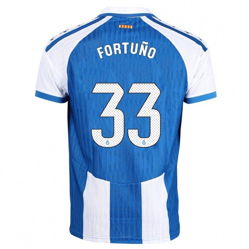 Danxen Kinderen Ángel Fortuño #33 Blauw Wit Thuisshirt Thuistenue 2025/26 T-Shirt