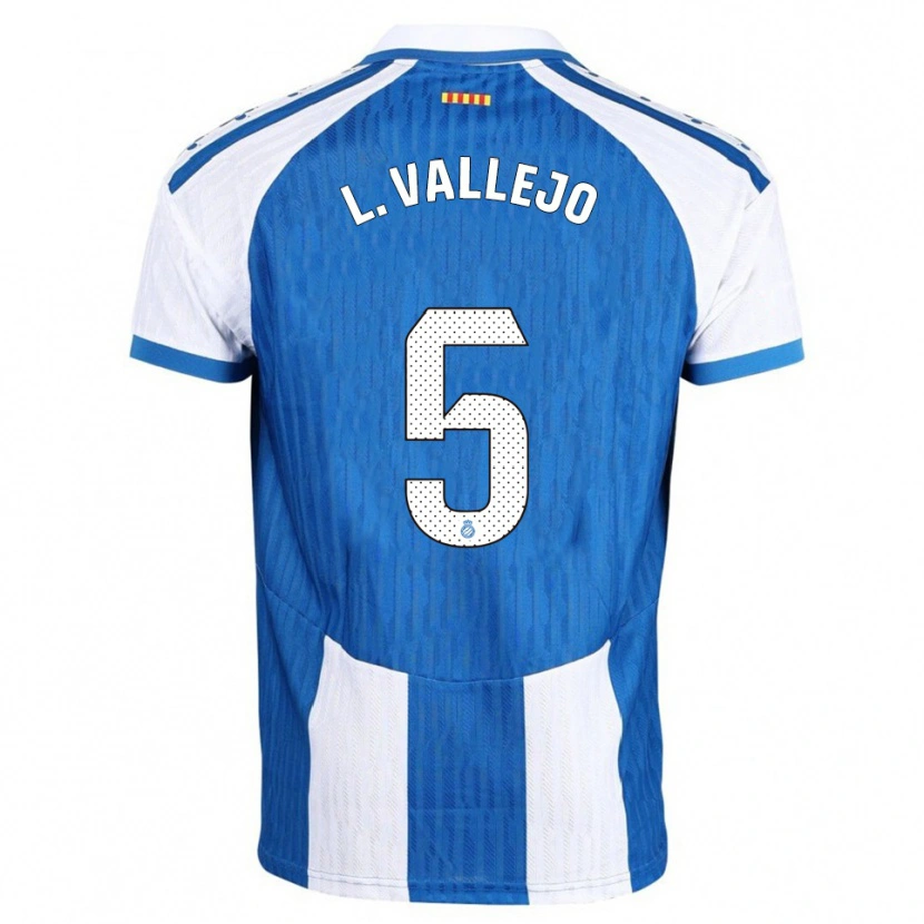 Danxen Kinderen Lucía Vallejo Blázquez #5 Blauw Wit Thuisshirt Thuistenue 2025/26 T-Shirt