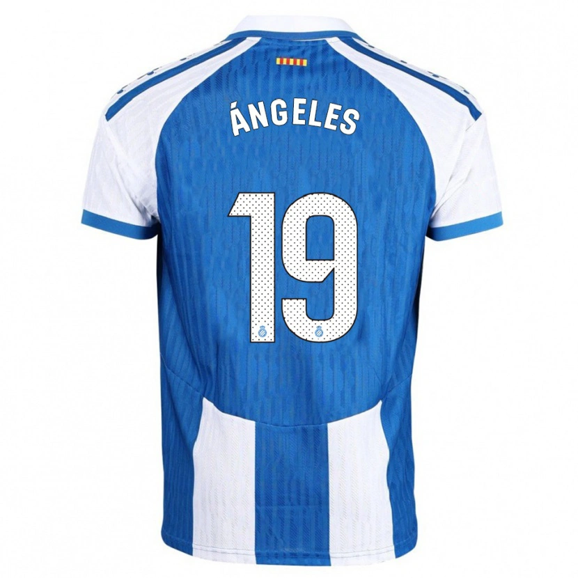 Danxen Kinderen Ángeles Del Álamo Sánchez #19 Blauw Wit Thuisshirt Thuistenue 2025/26 T-Shirt