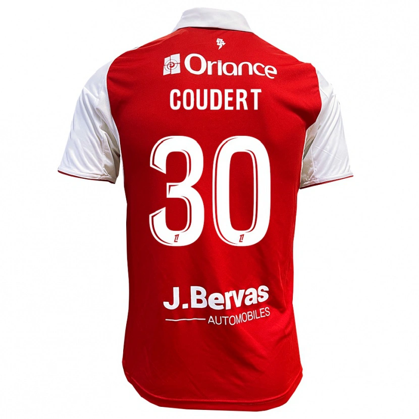 Danxen Kinderen Grégoire Coudert #30 Rood Wit Thuisshirt Thuistenue 2025/26 T-Shirt