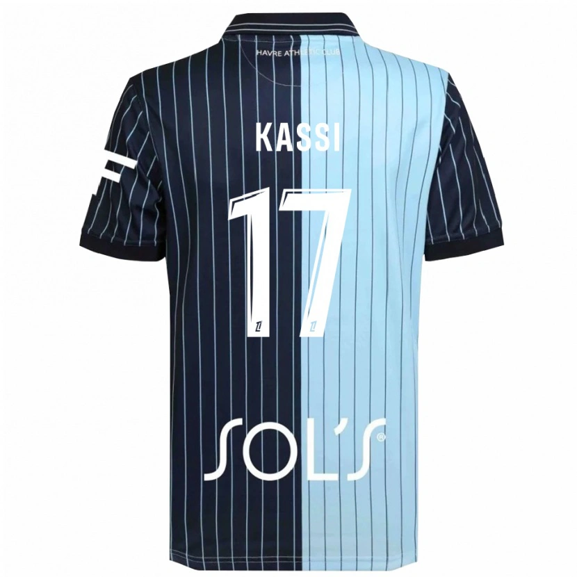 Danxen Kinderen Sarah Kassi #17 Marineblauw Hemelsblauw Thuisshirt Thuistenue 2025/26 T-Shirt