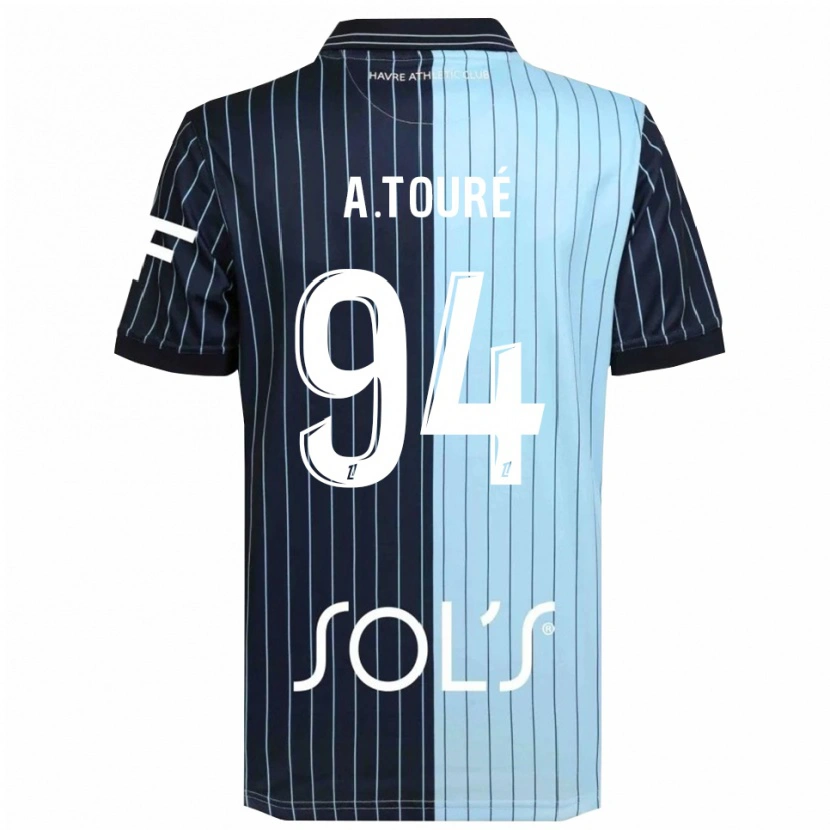 Danxen Kinderen Abdoulaye Touré #94 Marineblauw Hemelsblauw Thuisshirt Thuistenue 2025/26 T-Shirt