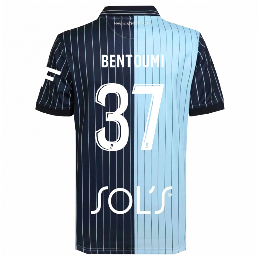 Danxen Kinderen Mokrane Bentoumi #37 Marineblauw Hemelsblauw Thuisshirt Thuistenue 2025/26 T-Shirt