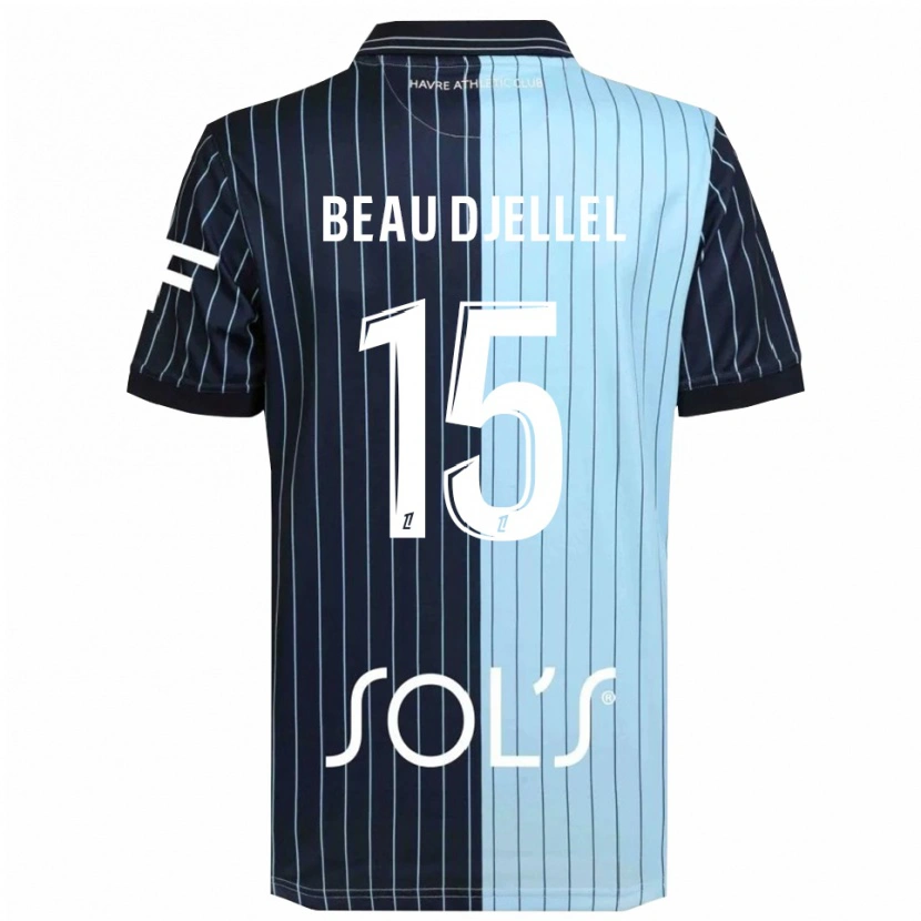 Danxen Kinderen Yanis Beau Djellel #15 Marineblauw Hemelsblauw Thuisshirt Thuistenue 2025/26 T-Shirt